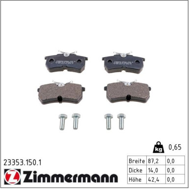 ZIMMERMANN Bremsbeläge 23353.150.1