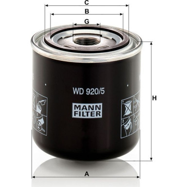 Mann & Hummel Hydraulikfilter Industrie WD 920/5 Mann & Hummel Hydraulikfilter Industrie WD 920/5