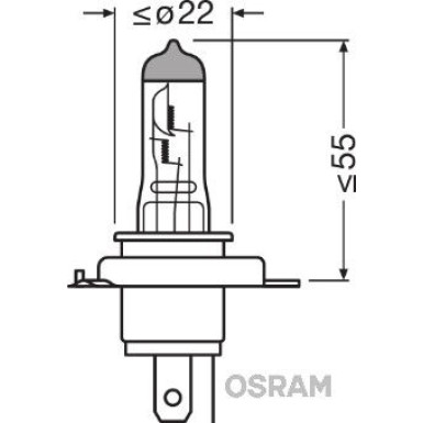 H4 OSRAM 24V 75/70W P43T H4 ORIGINAL 94196
