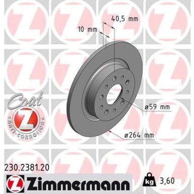 40 482 028 Bremsscheibe HA 230.2381.20 40 482 028 Bremsscheibe HA 230.2381.20