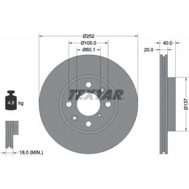 Bremsscheibe Suzuki P. Swift PRO 92148903 Bremsscheibe Suzuki P. Swift PRO 92148903