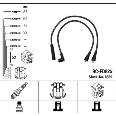 RC-FD825 NGK - Zündkabelsatz FORD Sierra Kombi 91-93 8569