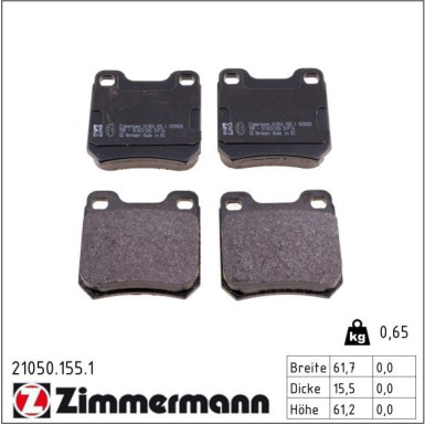 ZIMMERMANN Bremsbeläge 21050.155.1 ZIMMERMANN Bremsbeläge 21050.155.1