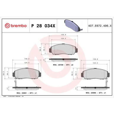 BREMBO Bremsklötze Xtra VA P 28 034X BREMBO Bremsklötze Xtra VA P 28 034X