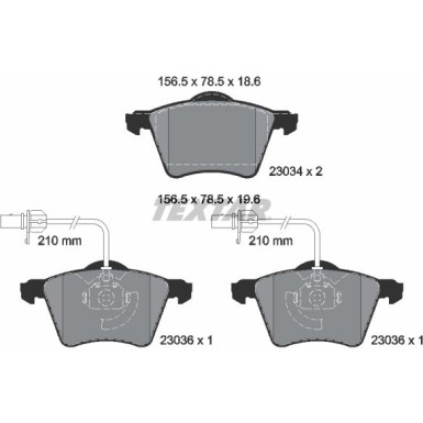 Bremsbelagsatz Vw P. T4 1.9-2.5 Tdi 97-00 2303401 Bremsbelagsatz Vw P. T4 1.9-2.5 Tdi 97-00 2303401