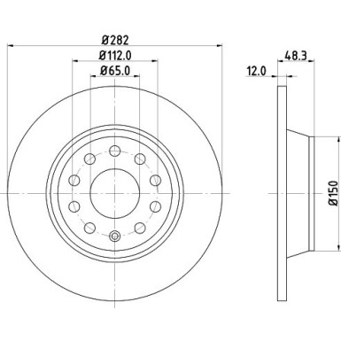 HELLA Bremsscheibe 8DD355112-141 PRO