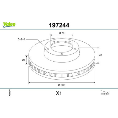VALEO Bremsscheibe 197244 VALEO Bremsscheibe 197244