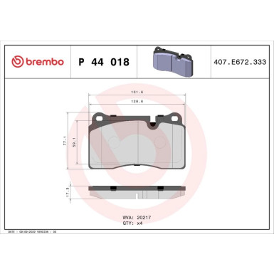 BREMBO Bremsklötze VA P 44 018 BREMBO Bremsklötze VA P 44 018