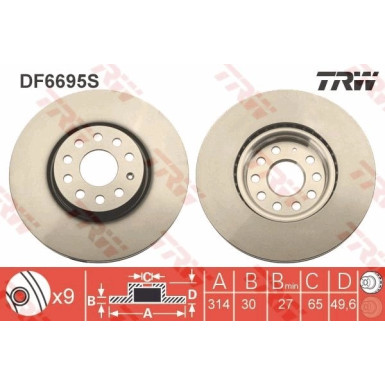17 481 055 Bremsscheibe VA DF6695S 17 481 055 Bremsscheibe VA DF6695S