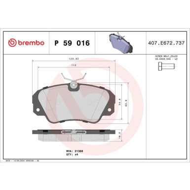 BREMBO Bremsklötze VA OPEL Omega, Senator 86-03 PRIME LINE P 59 016 BREMBO Bremsklötze VA OPEL Omega, Senator 86-03 PRIME LINE P 59 016