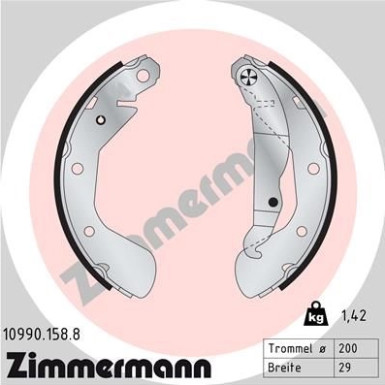 ZIMMERMANN Bremsbackensatz 10990.158.8 ZIMMERMANN Bremsbackensatz 10990.158.8