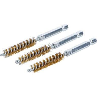 BGS Messingbürste 9 mm Antrieb Außensechskant 6,3 mm (1/4 ) 3-tlg 3078-9-M