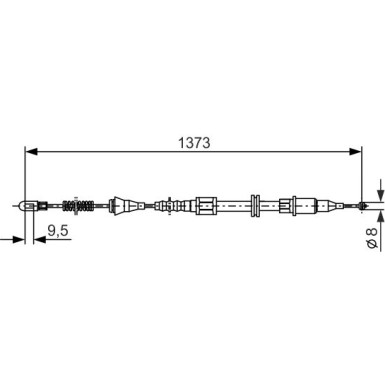 Handbremsseil li OPEL Corsa,Tigra 93 1987477309