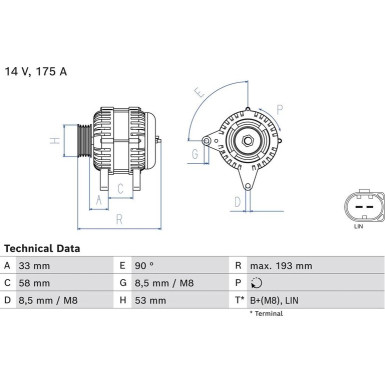 Lichtmaschine MERCEDES C,E,GLK-Klasse 07 0 986 081 850 Lichtmaschine MERCEDES C,E,GLK-Klasse 07 0 986 081 850