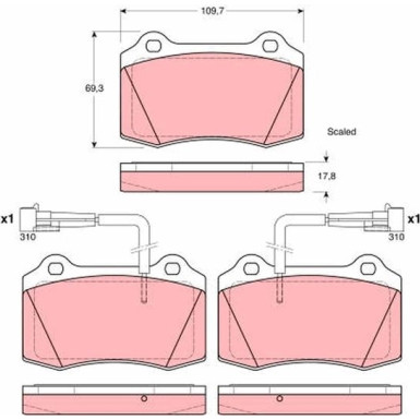 Bremsbelagsatz Alfa P. Gtv/Spider 3.0-3.2 V6 24V 94-05 GDB1392 Bremsbelagsatz Alfa P. Gtv/Spider 3.0-3.2 V6 24V 94-05 GDB1392