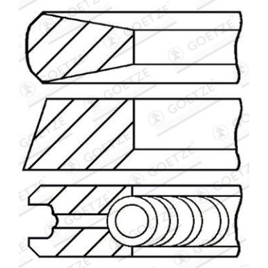 GOETZE ENGINE Kolbenringsatz 08-436700-00 Goetze Diamond Coated® LKZ-Ring®