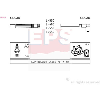 Zündleitungssatz Made in Italy - OE Equivalent 1.499.246