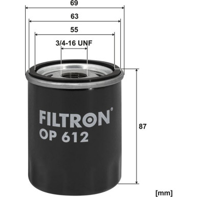 FILTRON Ölfilter OP 612 FILTRON Ölfilter OP 612
