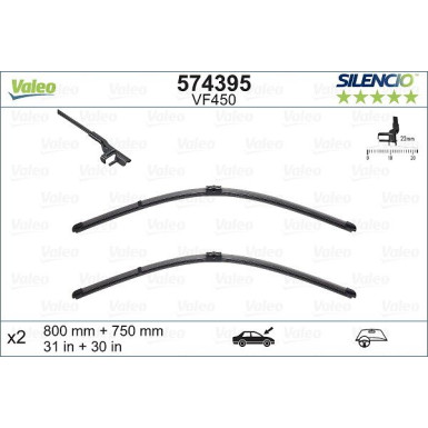 VM450 VALEO Silencio X.TRM Wischer 574395 VM450 VALEO Silencio X.TRM Wischer 574395