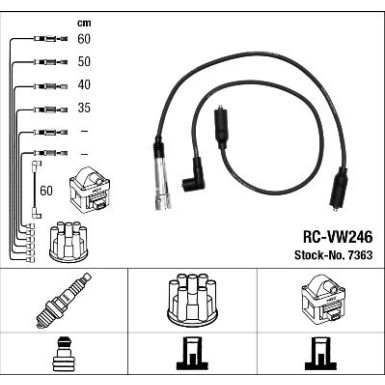 RC-VW246 NGK - Zündkabelsatz VW Golf IV 98-02 7363