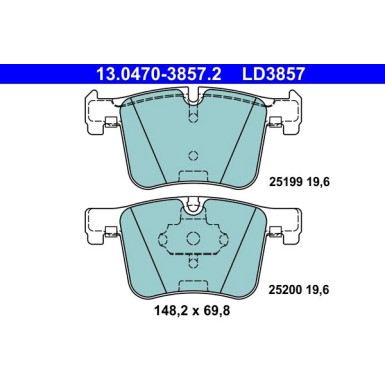 Bremsbelagsatz Bmw S. 1/2/3/4/X3/X4 11- Keramik ATE Ceramic 13.0470-3857.2