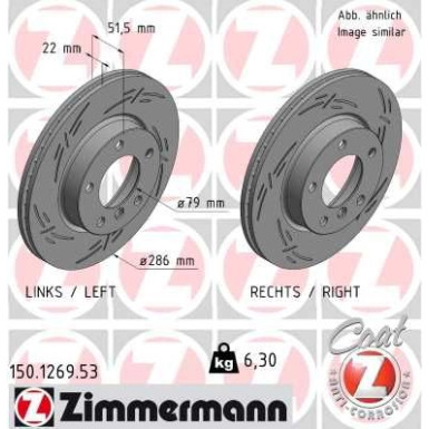ZIMMERMANN Bremsscheibe 150.1269.53 ZIMMERMANN Bremsscheibe 150.1269.53