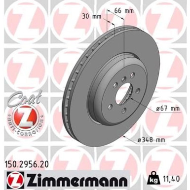 11 481 135 Bremsscheibe VA BMW 5 16 Coat Z 150.2956.20 11 481 135 Bremsscheibe VA BMW 5 16 Coat Z 150.2956.20