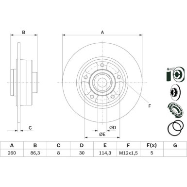 Bremsscheiben mit 0 986 479 E78 Bremsscheiben mit 0 986 479 E78