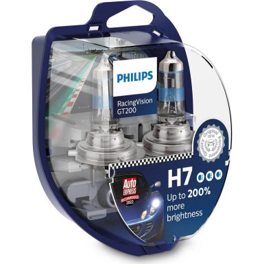 H7 12V 55W PX26d RacingVision GT200 2 Stück Philips 2-STK Doppelpackung 12972RGTS2