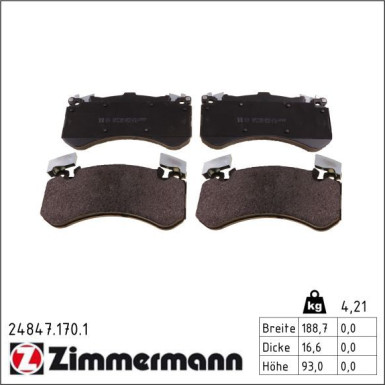 ZIMMERMANN Bremsbeläge 24847.170.1 ZIMMERMANN Bremsbeläge 24847.170.1