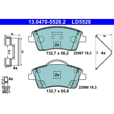 BREMSBELAGSATZ, SCHEIBENBREMSE 13.0470-5528.2 BREMSBELAGSATZ, SCHEIBENBREMSE 13.0470-5528.2