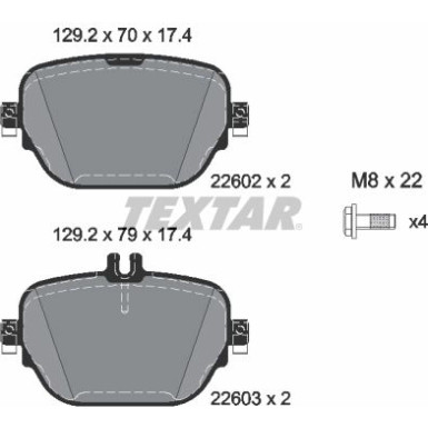 Bremsbelagsatz Db T. W213/X253 3.0-4.0 16 2260201 Bremsbelagsatz Db T. W213/X253 3.0-4.0 16 2260201