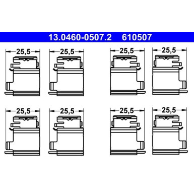 Zusatzsatz, Scheibenbremsbelag 13.0460-0507.2 Zusatzsatz, Scheibenbremsbelag 13.0460-0507.2