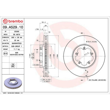 51 481 053 Bremsscheibe VA 09.A529.10 51 481 053 Bremsscheibe VA 09.A529.10