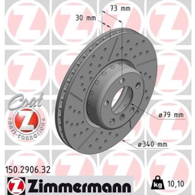 ZIMMERMANN Bremsscheibe 150.2906.32 ZIMMERMANN Bremsscheibe 150.2906.32