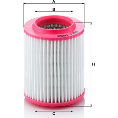 Mann & Hummel Luftfilter PKW AUDI,SEAT,SKODA,VW C 1652
