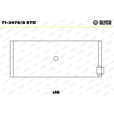 GLYCO Pleuellager 71-3476/8 STD GLYCO Pleuellager 71-3476/8 STD