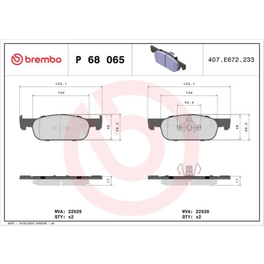 BREMBO Bremsklötze VA P 68 065 BREMBO Bremsklötze VA P 68 065