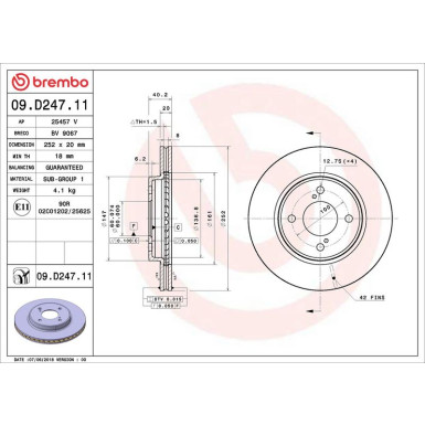 Bremsscheibe VA 09.D247.11 Bremsscheibe VA 09.D247.11