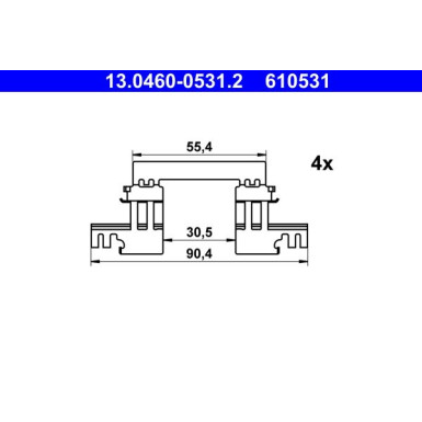 ATE Zubehörsatz, Scheibenbremsbelag 13.0460-0531.2 ATE Zubehörsatz, Scheibenbremsbelag 13.0460-0531.2