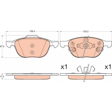 Bremsklötze VA FORD FOCUS 12 GDB2059