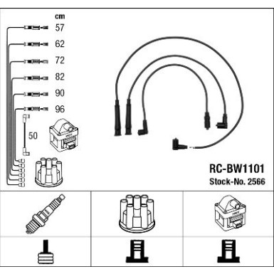 RC-BW1101 NGK - Zündkabelsatz BMW 525,528i E12 73-81 2566