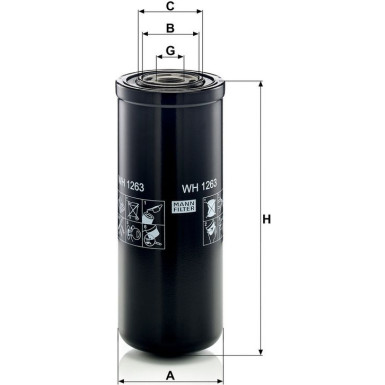 Mann & Hummel Hydraulikfilter Industrie WH 1263 Mann & Hummel Hydraulikfilter Industrie WH 1263