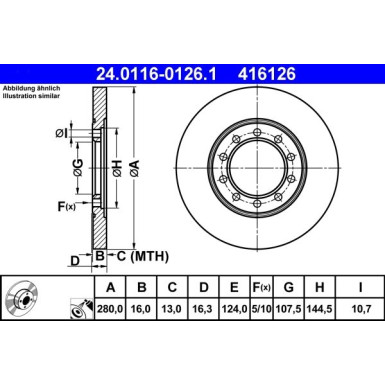 Bremsscheibe Ford T. Transit 2.2-3.2 Tdci 06-14 24.0116-0126.1 Bremsscheibe Ford T. Transit 2.2-3.2 Tdci 06-14 24.0116-0126.1