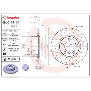 Bremsscheibe VA Xtra BMW1, 3, 4 11 XTRA LINE - Xtra 09.C114.1X Bremsscheibe VA Xtra BMW1, 3, 4 11 XTRA LINE - Xtra 09.C114.1X