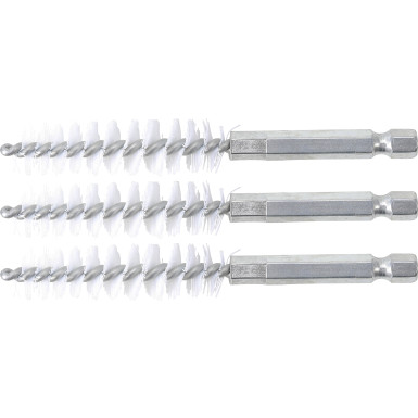 BGS Nylonbürste 13 mm Antrieb Außensechskant 6,3 mm (1/4 ) 3-tlg 3078-13-N