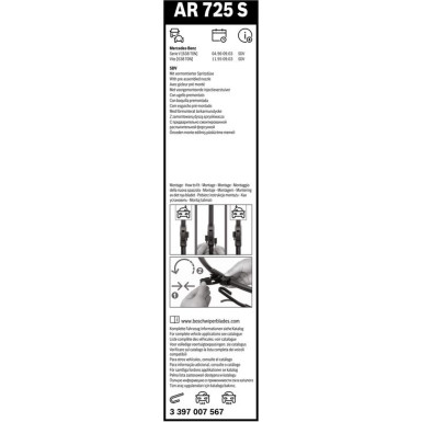 Bosch Scheibenwischer Aerotwin AR725S BOSCH AeroTwin 650/550 3397007567 Bosch Scheibenwischer Aerotwin AR725S BOSCH AeroTwin 650/550 3397007567