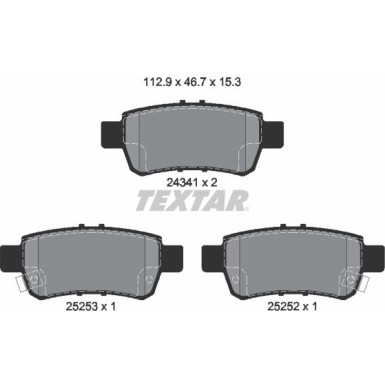 Bremsbelagsatz Honda T. Odyssey 2.4-3.5 02- Mit Sensor 2434101 Bremsbelagsatz Honda T. Odyssey 2.4-3.5 02- Mit Sensor 2434101