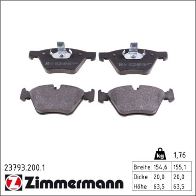 ZIMMERMANN Bremsbeläge 23793.200.1 ZIMMERMANN Bremsbeläge 23793.200.1