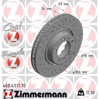 ZIMMERMANN Bremsscheibe 460.4511.70 Formula Z
